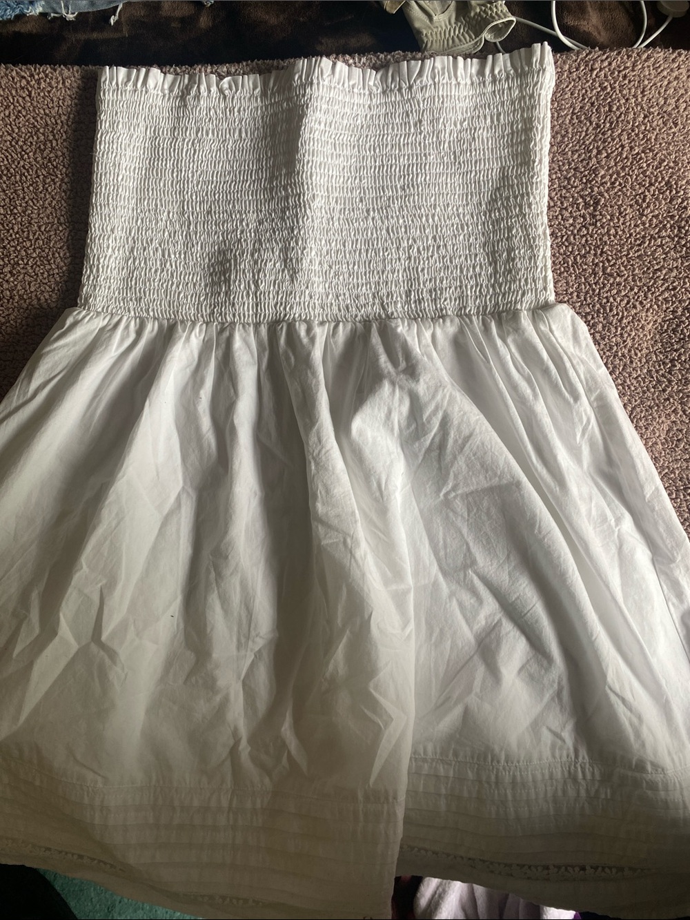 American Eagle Outfitters White Smocked Strapless Dress for Kids